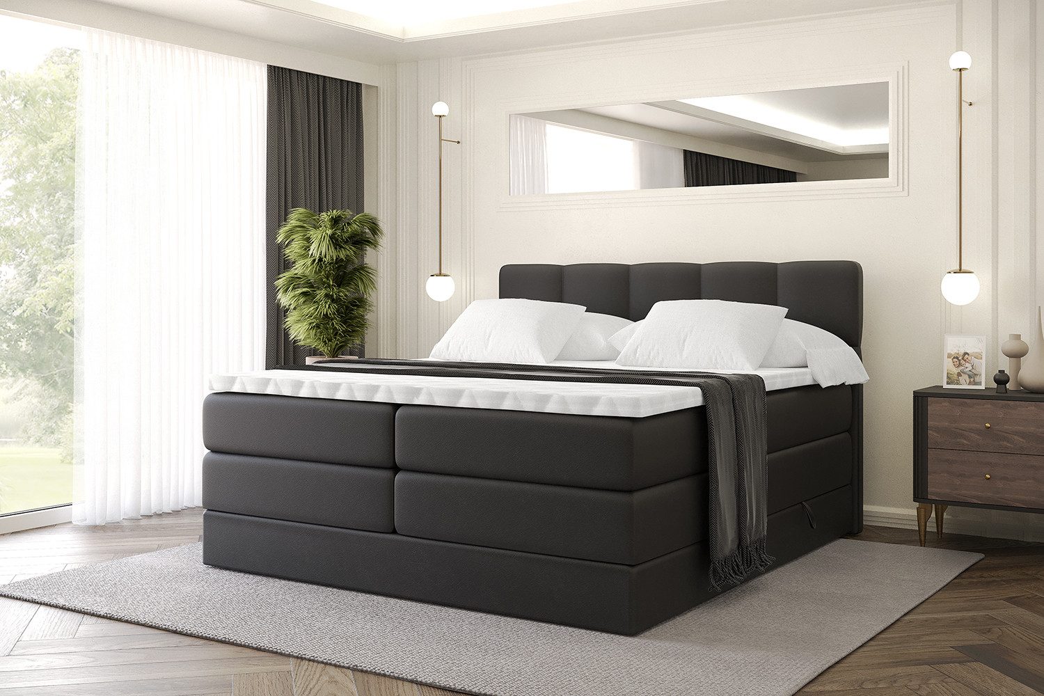 ALTDECOR Boxspringbett LIRO KING (Multipocket-Matratze H4, günstig online kaufen