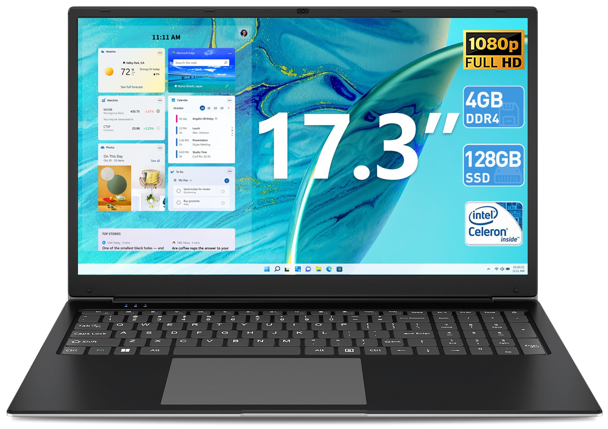 MENGHU 17,3" Laptop Intel Core i3 4GB RAM 128GB SSD für Alltag & Home-Office Notebook (128 GB SSD, Broadwell 5th Generation Intel® Core™ i3 Processors)