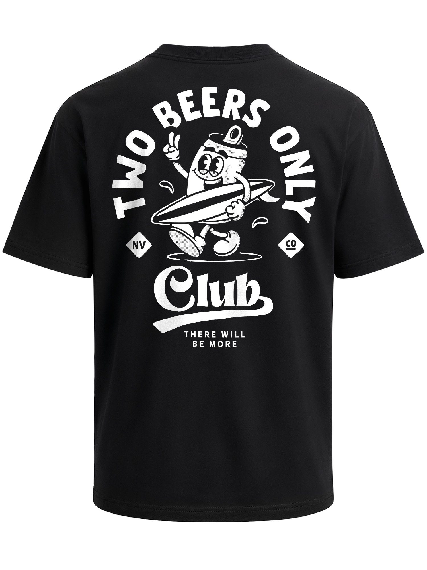 Neverless Oversize-Shirt Herren T-Shirt - Two Beers only - Oversized Relaxed Fit Sommer mit Print