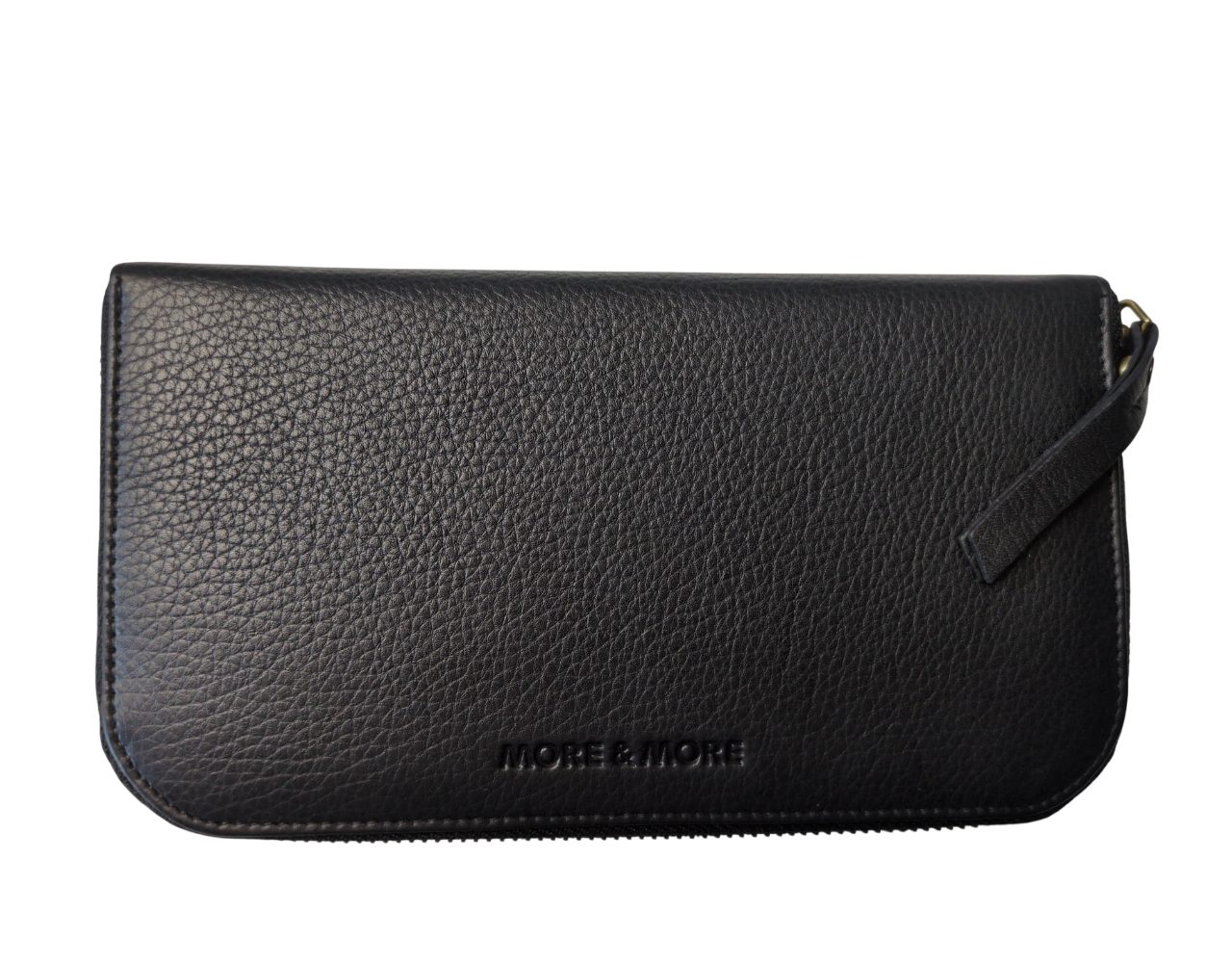 MORE&MORE Geldbörse Damen Geldbeutel Leder Schwarz 80310-9000