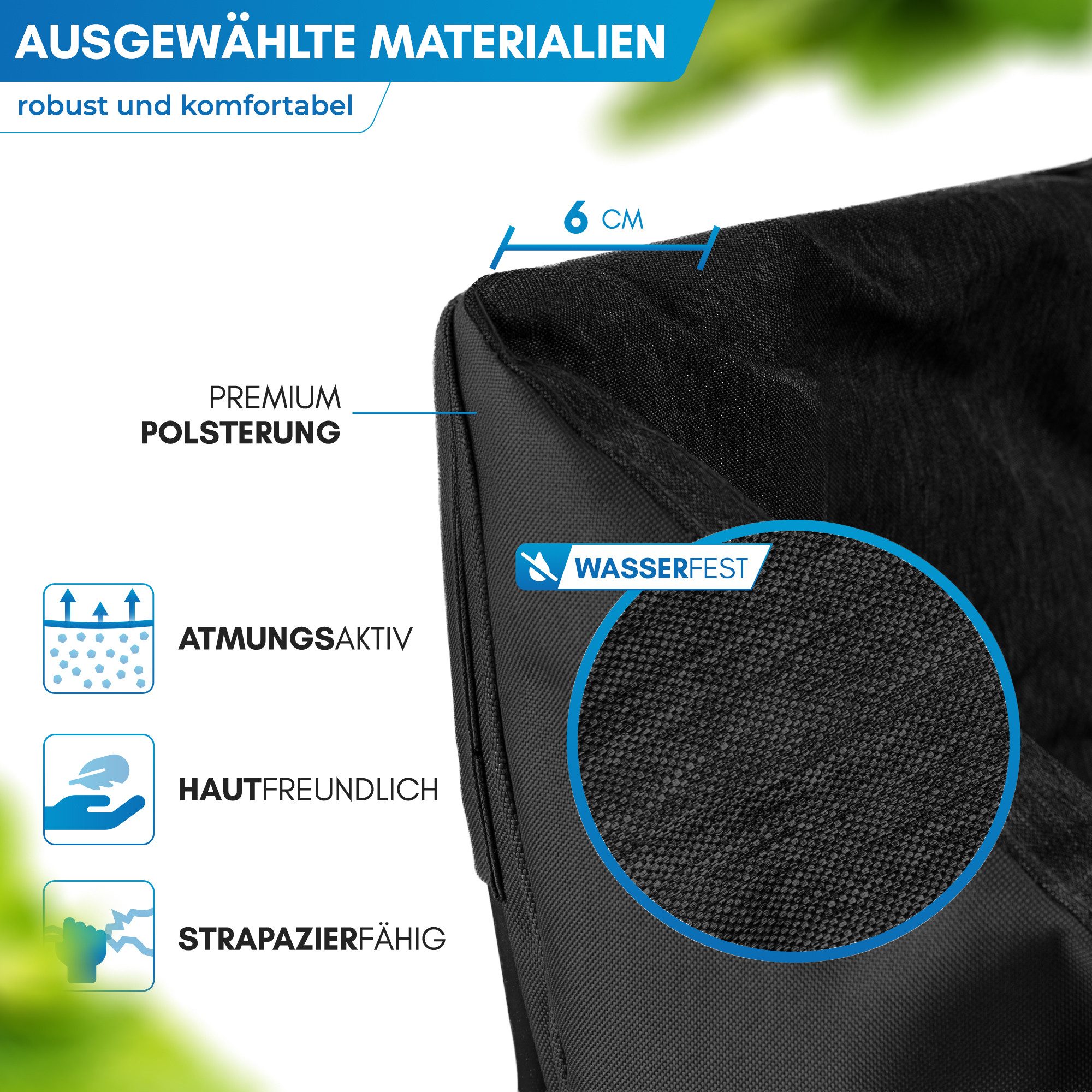 Nordmut Campingstuhl Campingsofa Klappbar 2 Personen 360 kg gepolstert mit Tragetasche (bis 360 kg belastbar mit Stahl Aluminium Rahmen), wetterfest klappbar mit Tragetasche & Seitentaschen