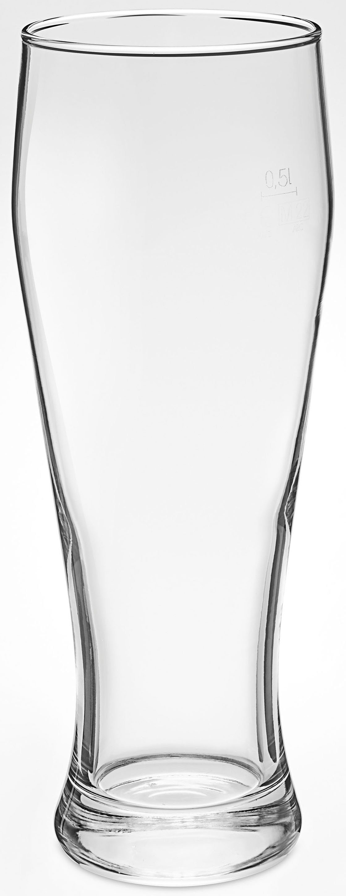 van Well Bierglas Weizenbierglas, 6-tlg., Glas, 0,5 L, geeicht, spülmaschinenfest, Gastronomiequalität, 6-tlg.