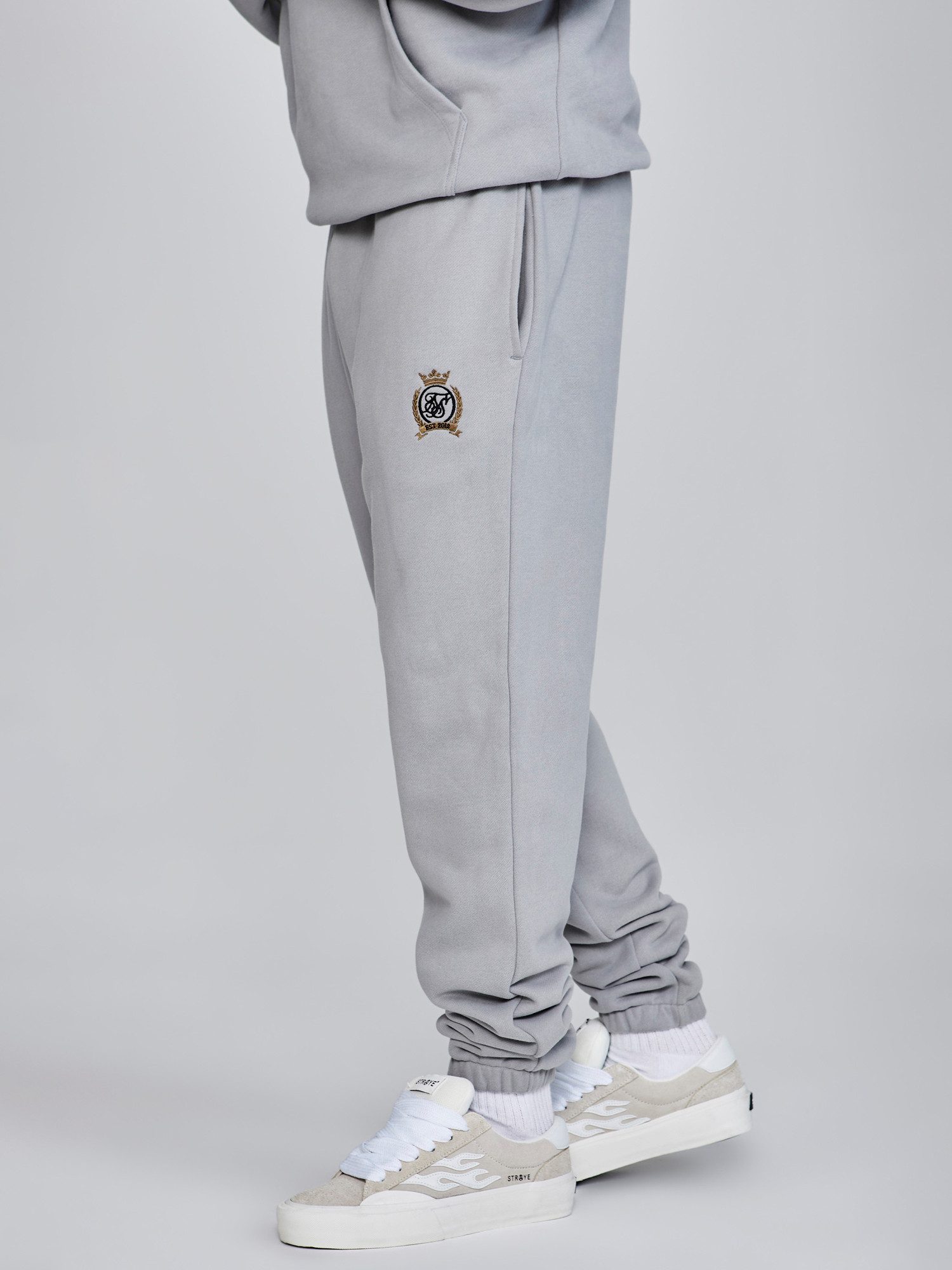 Siksilk Jogger Pants SikSilk Herren Graue Relaxed Fit Jogginghose günstig online kaufen