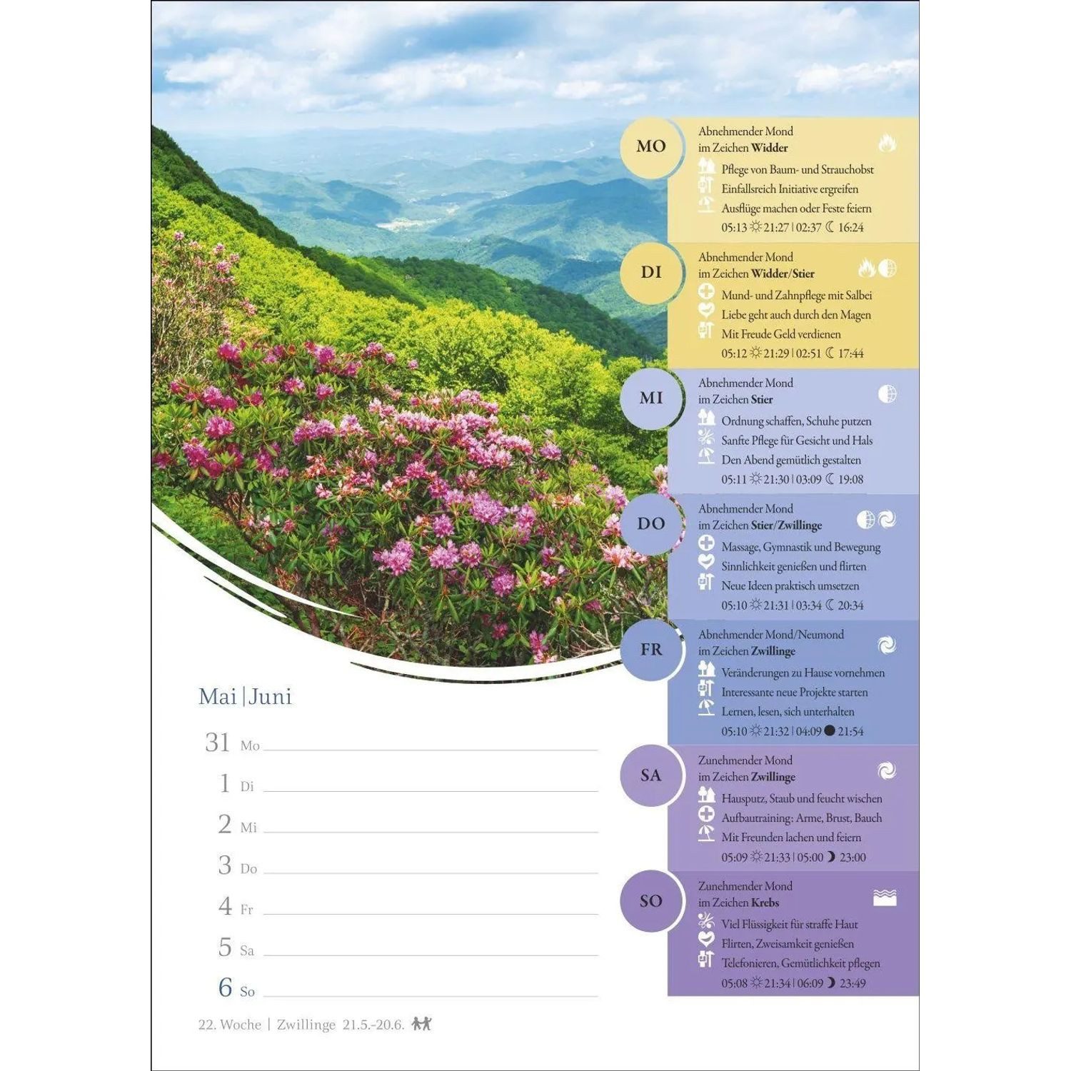 Harenberg Kalender Verlag Wandkalender Mondkalender Wochenkalender 2027 - 53 Wochenblätter mit praktischen...