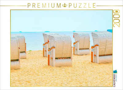 CALVENDO Puzzle CALVENDO Puzzle Weiße Strandkörbe 2000 Teile Lege-Größe 90 x 67 cm Foto-Puzzle Bild von Nina Schwarze, 2000 Puzzleteile