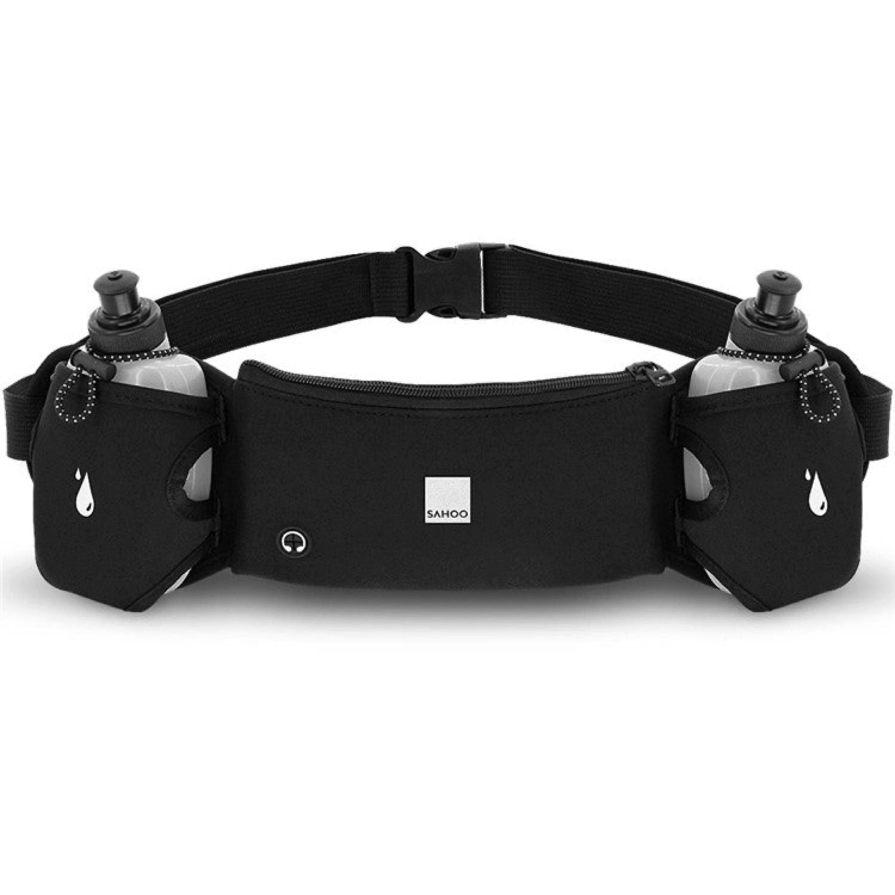 Sport-Knight® Laufgürtel Laufgürtel mit 2 Flaschen – Wasserdichte Hüfttasche, Reflektierend (2 Trinkflaschen)