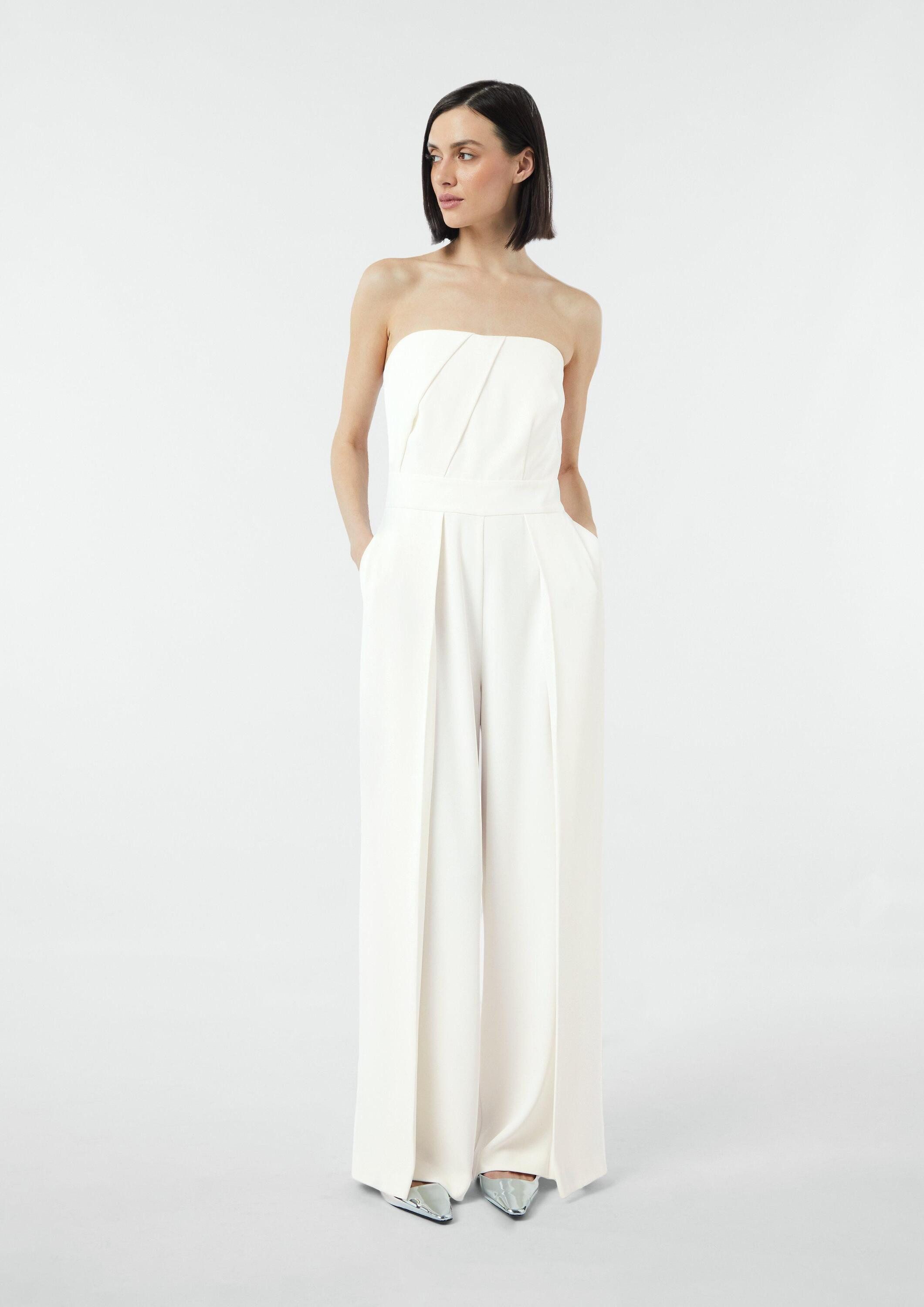 comma Jumpsuit Overall Eleganter Jumpsuit mit Corsagen-Top