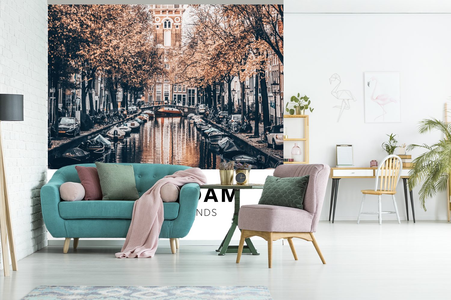 MuchoWow Fototapete Amsterdam - Niederlande - oder (5 Wohnzimmer bedruckt, St), Wasser, Schlafzimmer, für Matt, Tapete Wandtapete Vinyl