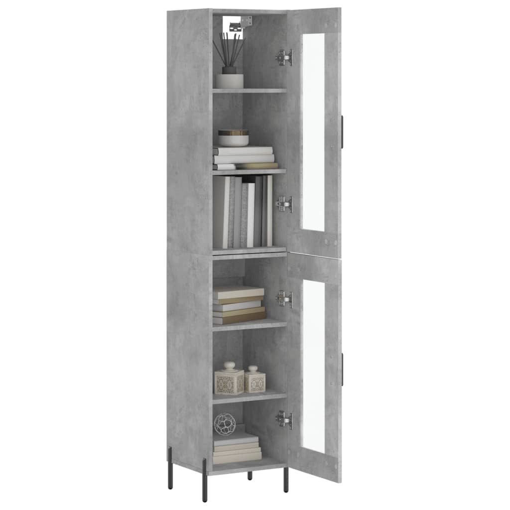 vidaXL Highboard Highboard Betongrau 34,5x34x180 cm Holzwerkstoff (1 St)