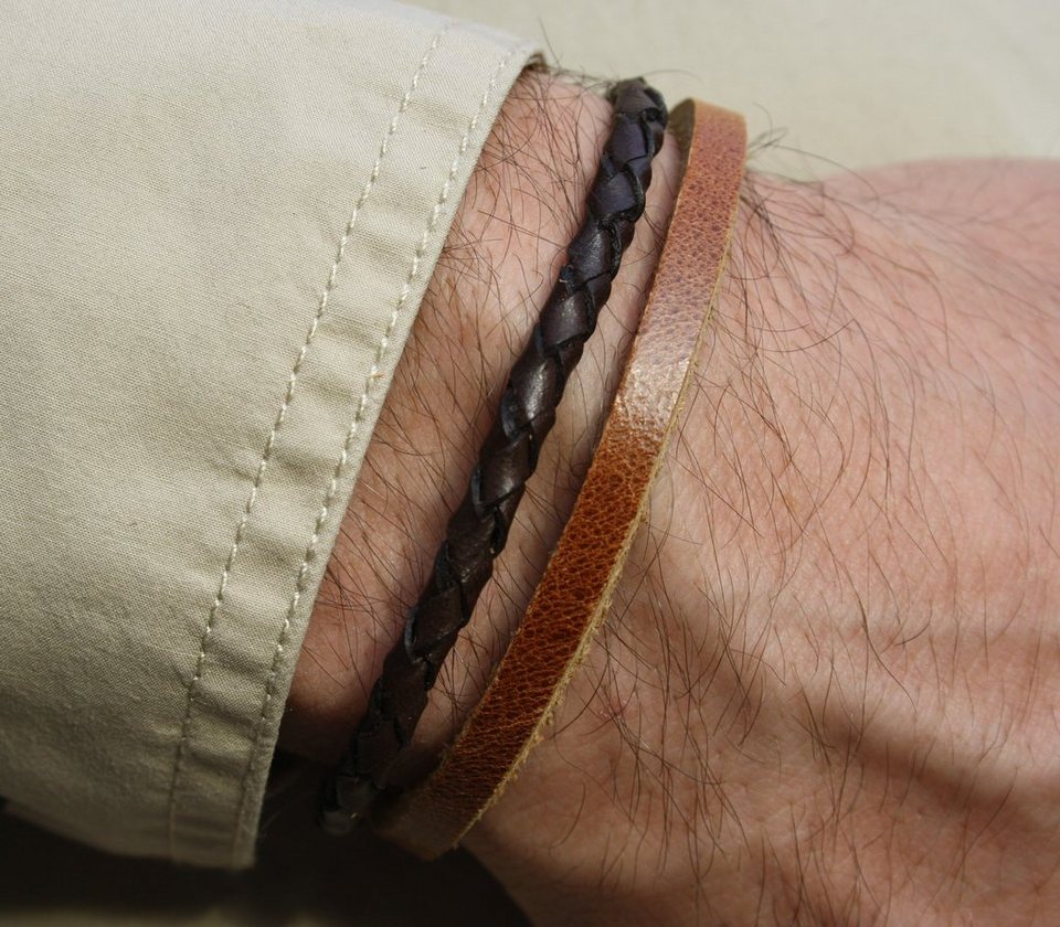 NAHLE Lederarmband Leder Armband (1-tlg., inkl. Schmuckbox), aus Echtleder,  mit Magnetverschluss für ein sicheres verschließen, wird in einer  hochwertigen Schmuckbox geliefert