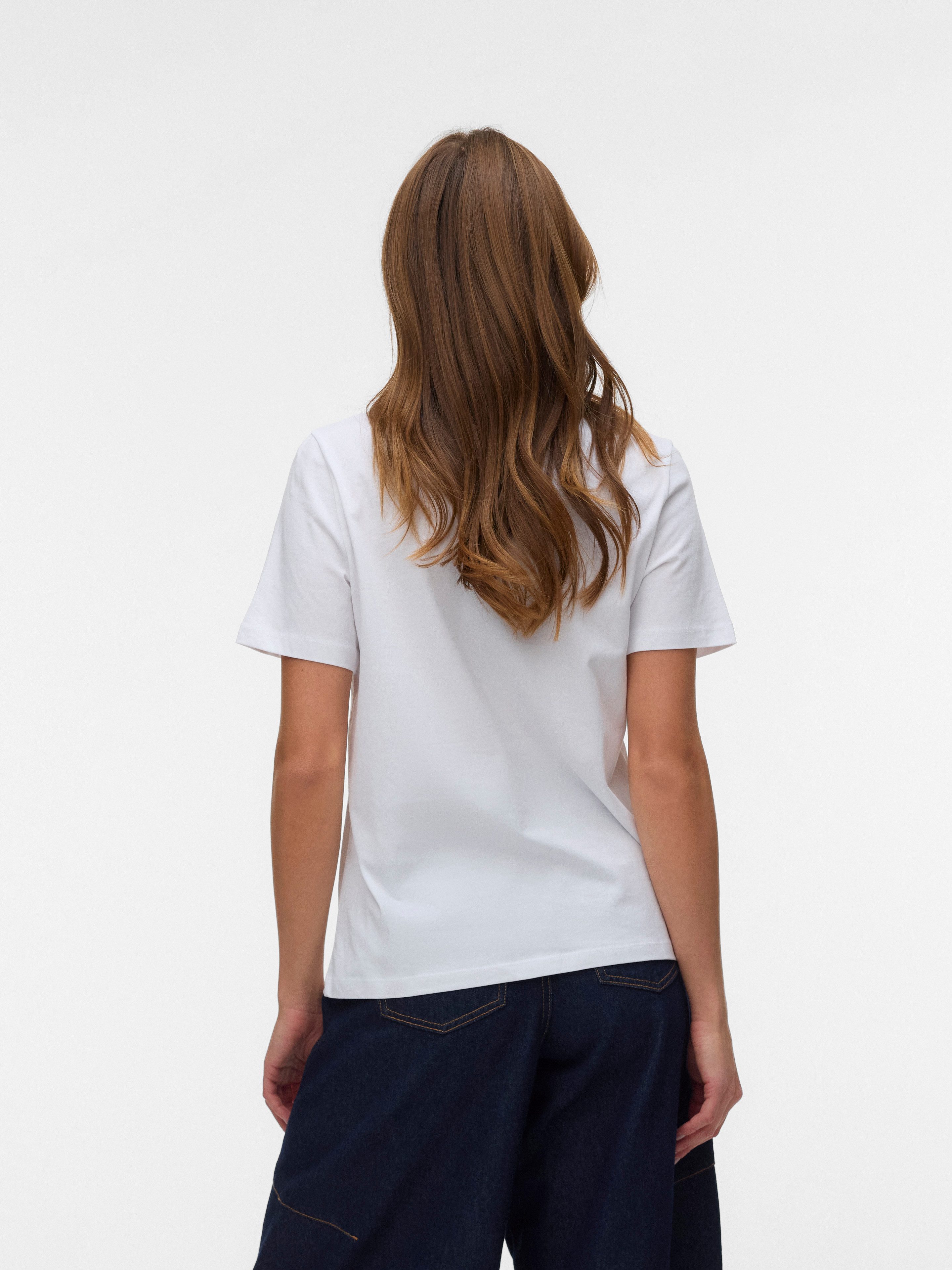 Vero Moda Kurzarmshirt VMPAULINA SS V-NECK T-SHIRT JRS NOOS Baumwolle günstig online kaufen