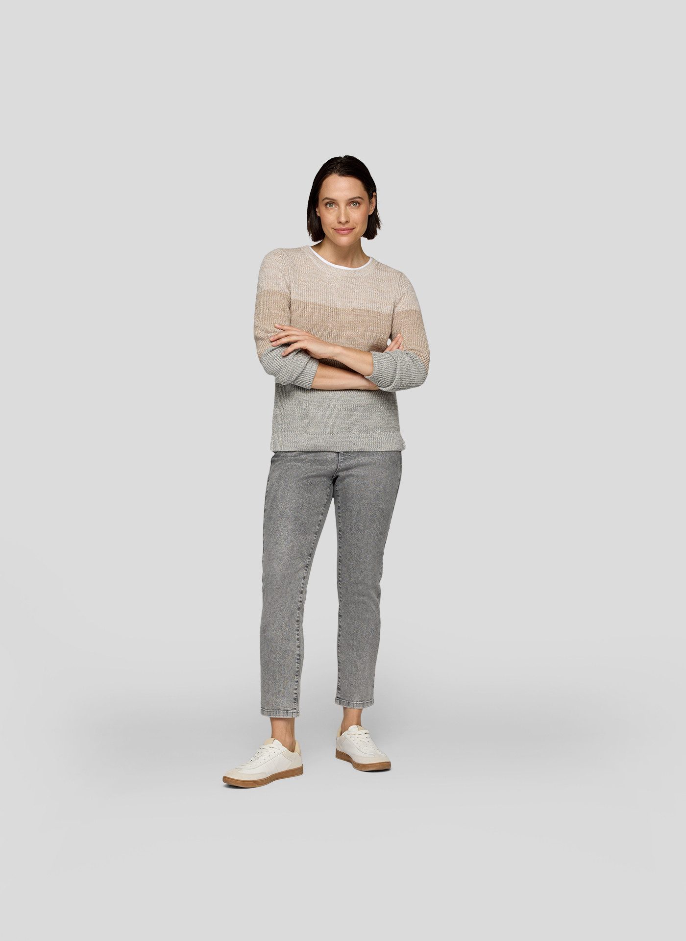 Rabe Rundhalspullover mit intarsien Muster