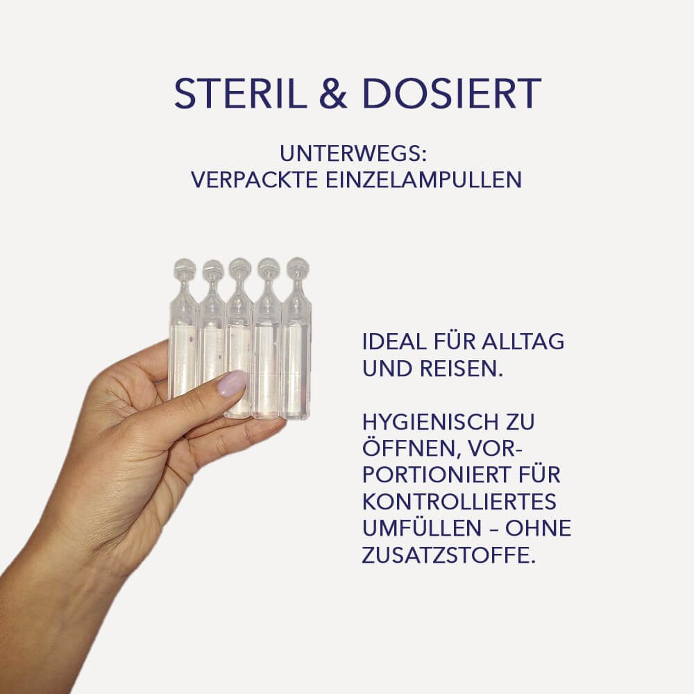 IEA Medical Inhalations-Zusatz isotonische Kochsalzlösung 0,9% NaCl zum inhalieren 120 x 5 ml, 120-tlg., steril, konservierungsfrei, für Pollenzeit, Allergie, Alltag & Familie