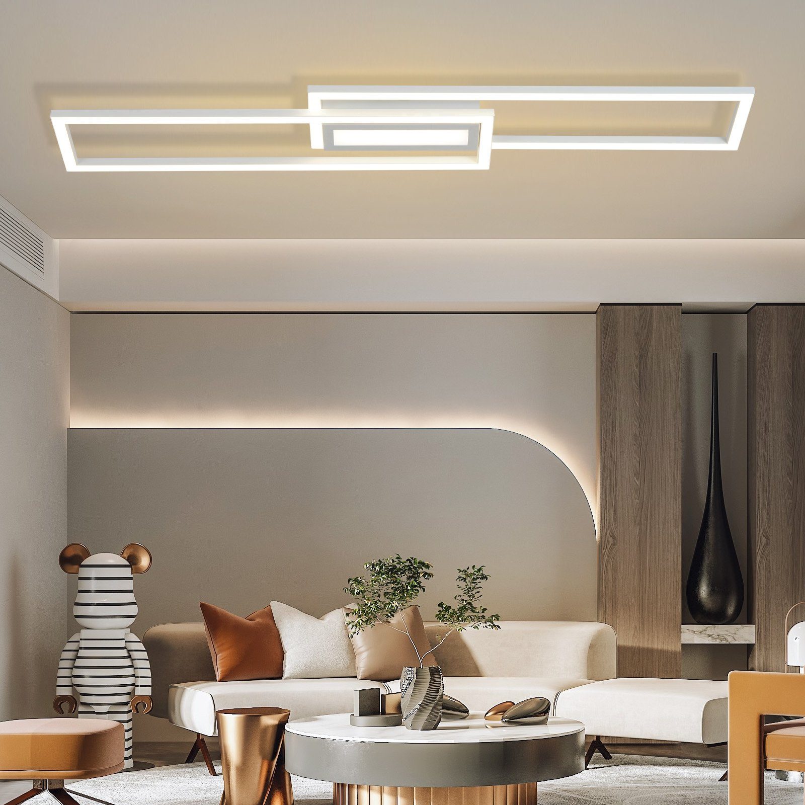 ZMH LED Deckenleuchte 50W Dimmbar Geometrisch Deckenlampe mit Fernbedienung günstig online kaufen