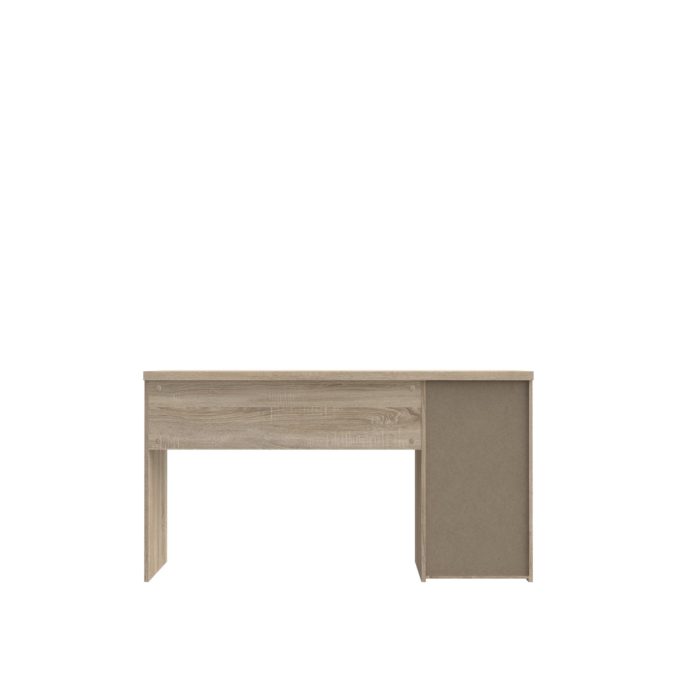 cm), in 140x76,5x60 Eiche/weiß mit einer (BxHxT: Schreibtisch freiraum und Tür Balu Schublade einer
