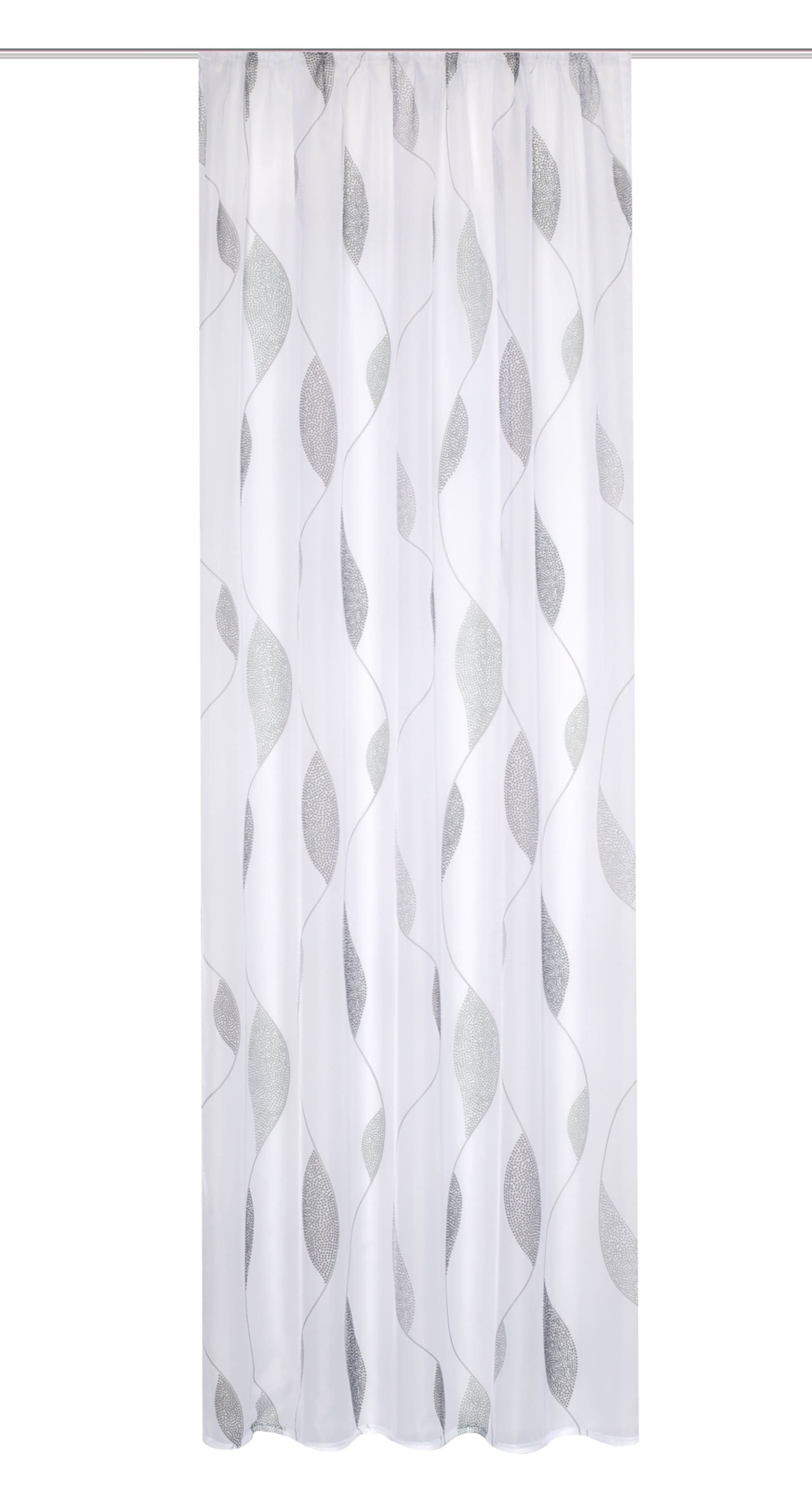 HOME WOHNIDEEN Vorhang 41462 PAOLO Fertigvorhang aus Voile, bedruckt, Kräuselband (1 St), transparent, 100% Polyester