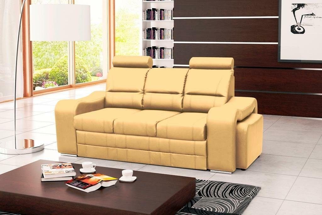 JVmoebel Sofa, 3 Sitzer Gold Sofa Couch Sitzer 3 Polster mit Sofas Hocker Couchen