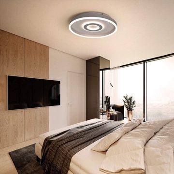 ZMH Deckenleuchte LED Wohnzimmerlampe dimmbar in Ring-Design mit Fernbedienung, LED fest integriert, Tageslichtweiß