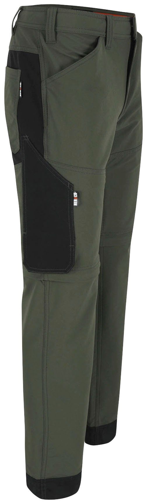 Herock Tornado khaki und Zip Bermuda Multi-Pocket in Hose Arbeitshose Off 4-Wege-Funktions-Stretch, einem dunkel in