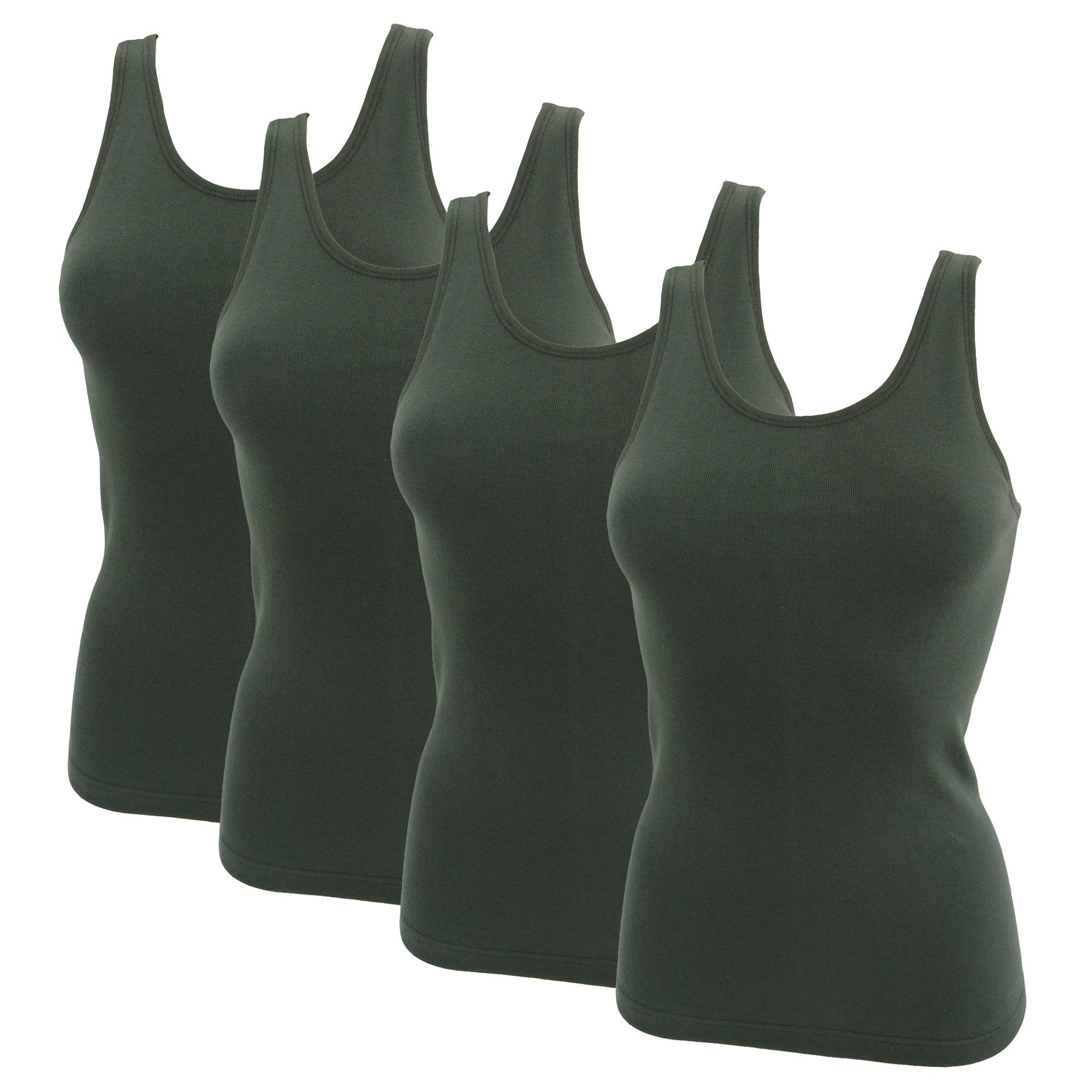 HERMKO Achselhemd 1310 4er Pack Damen Tank Top aus Bio-Baumwolle