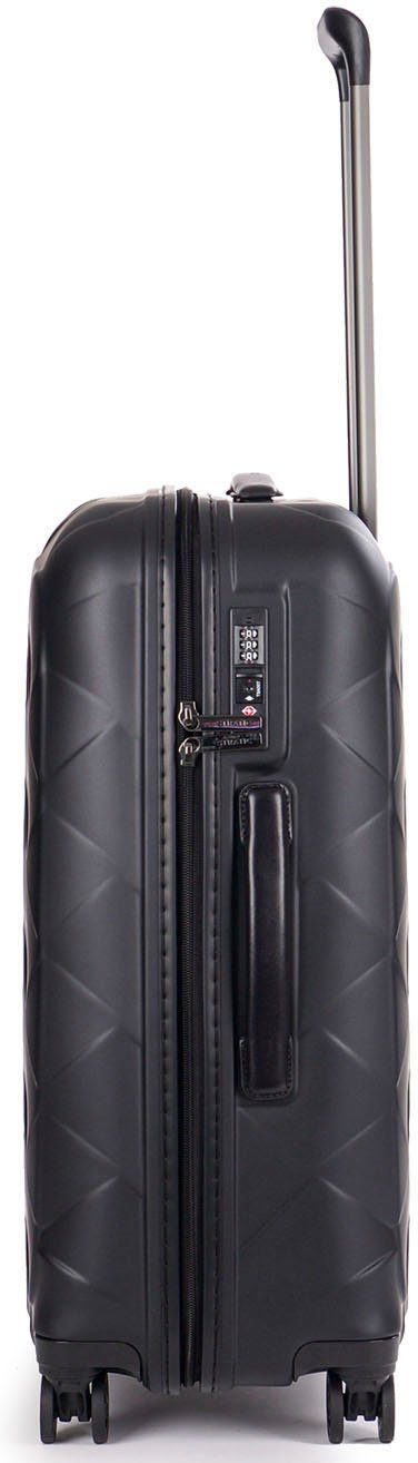 Stratic Hartschalen-Trolley Rollen, matt Leather&More black, NFC-Chip M, mit 4