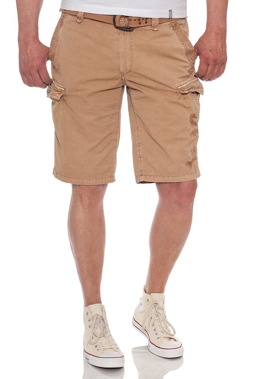 Cargoshorts mit Beige Jet Lag Gürtel