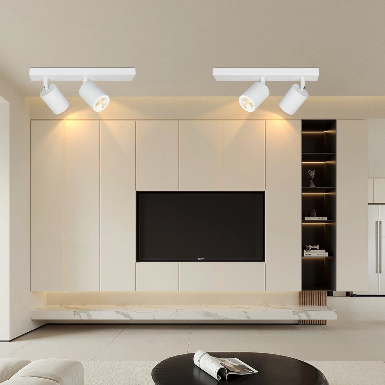 Nettlife Deckenstrahler Schwarz Wohnzimmer 2/3/4 Flammig günstig online kaufen