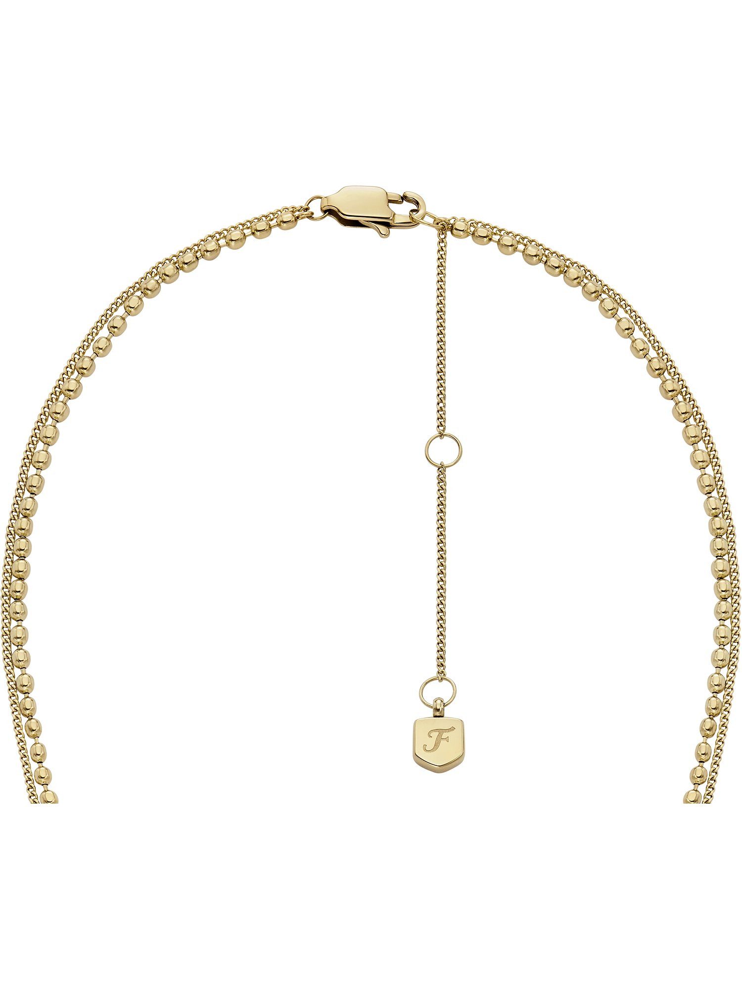 Fossil Collier Fossil Damen-Kette Edelstahl Glasstein