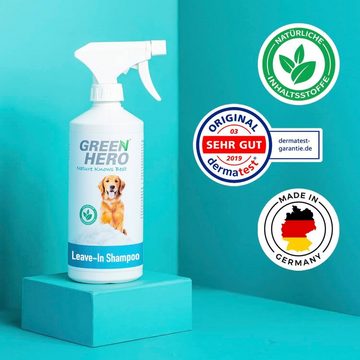 GreenHero Tiershampoo Leave-in Trockenshampoo für Hunde, 500 ml