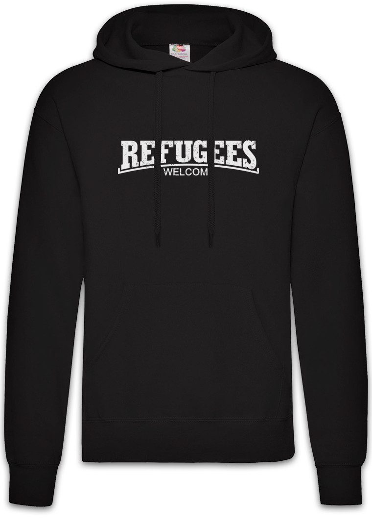 Hoodie Refugees Welcome III Herren Hoodie Demo Pro Flüchtlinge Asyl Die Linke
