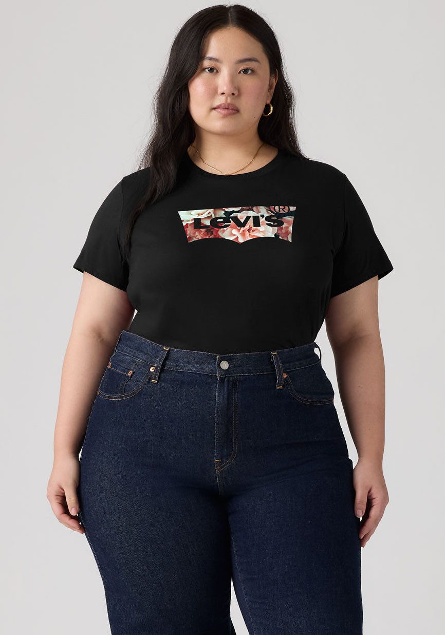 Levi's® Plus T-Shirt PL PERFECT TEE Florales Batwing-Logo günstig online kaufen