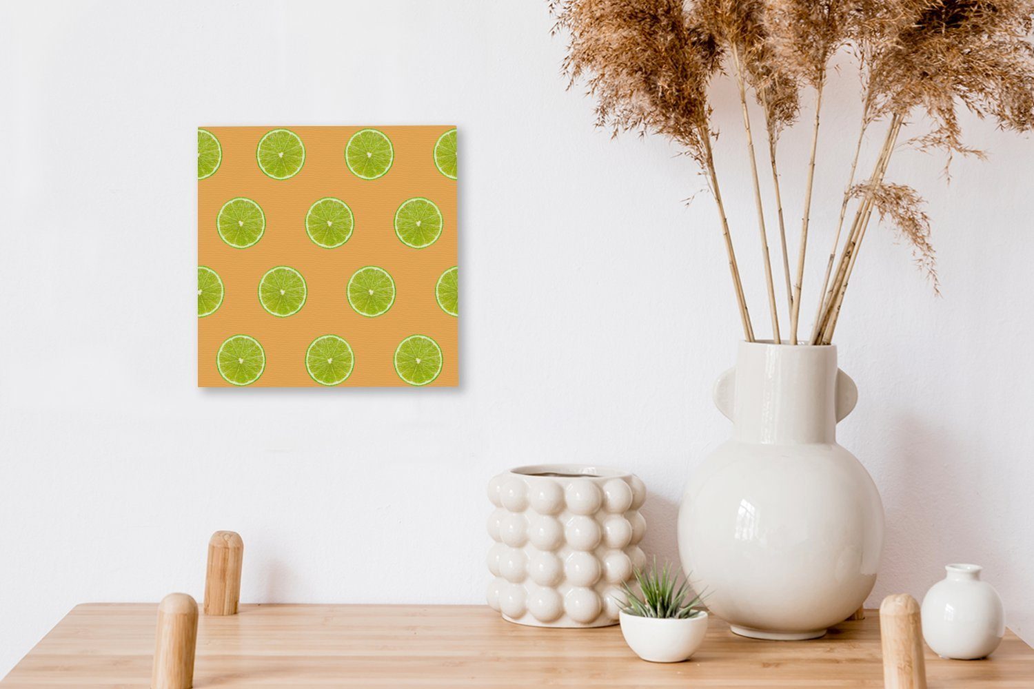 OneMillionCanvasses® Leinwandbild Limette - (1 - Leinwand Pastell St), Schlafzimmer Muster, für Bilder Wohnzimmer