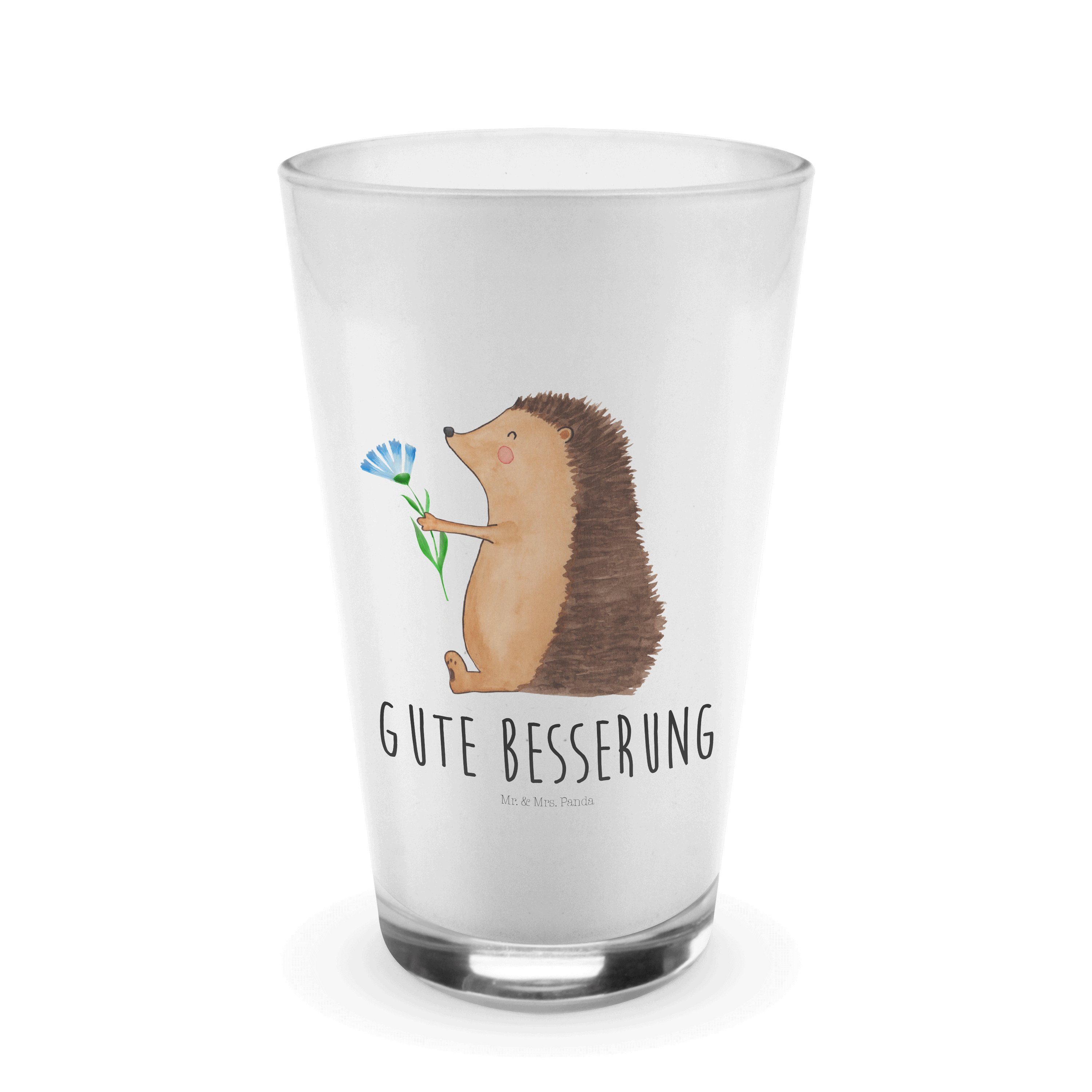 Glas Igel Blumen - Transparent - Geschenk, Gute Laune, Tiere, Krankheit, C