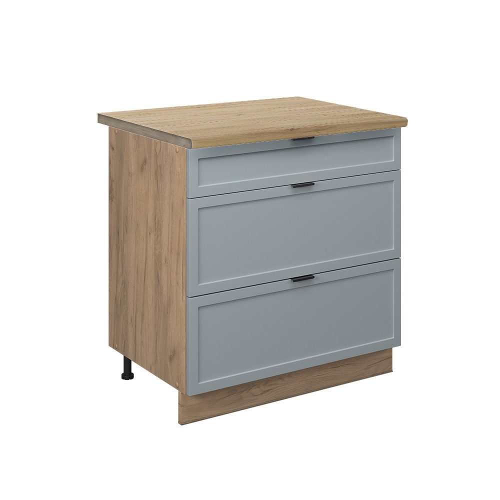 Vicco Unterschrank Fame-Line, Hellblau-grau/Goldkraft Eiche, 80 günstig online kaufen