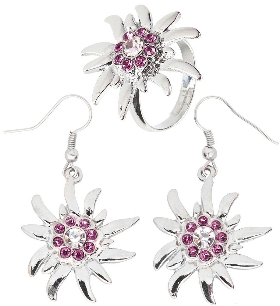 Karneval-Klamotten Kostüm Bayernhut Damen rosa grau und Set Oktoberfest, Accessoires für Oktoberfest