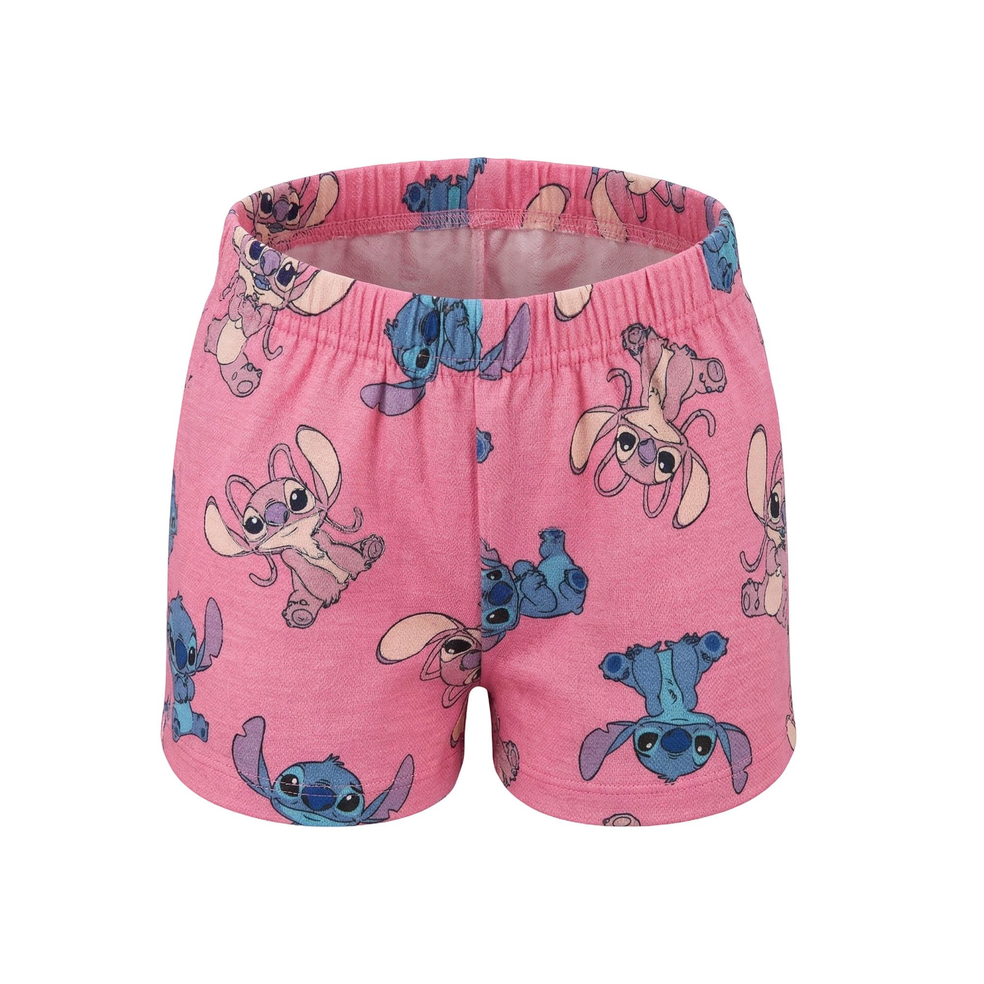 Disney Schlafanzug Disney Lilo und Stitch Kinder Mädchen Pyjama Shirt Shorts Gr. 98 bis 128 - 100% Baumwolle