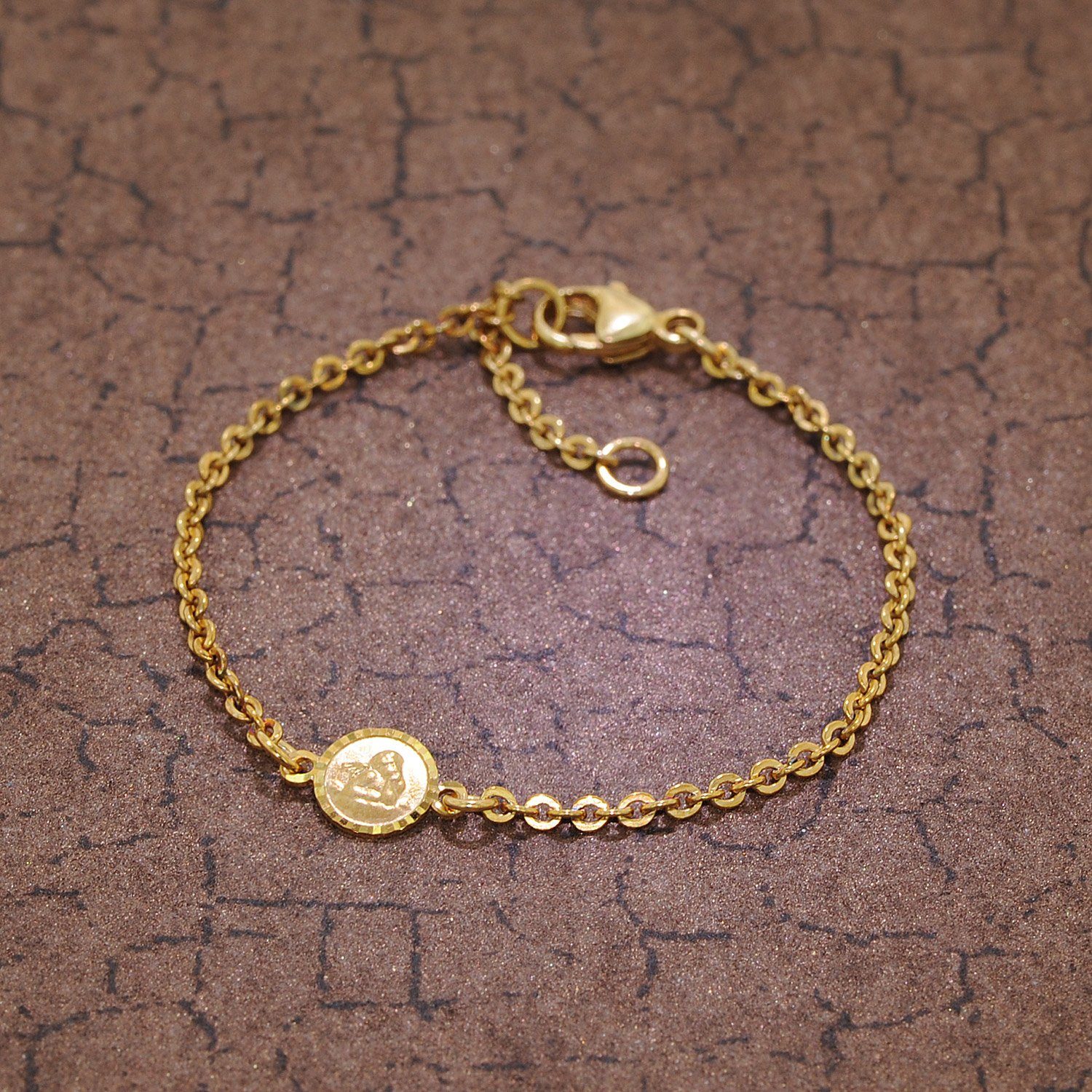 trendor Goldarmband 75090, für Babys 333 Gold/8 Kt mit Engel-Plakette 14 cm