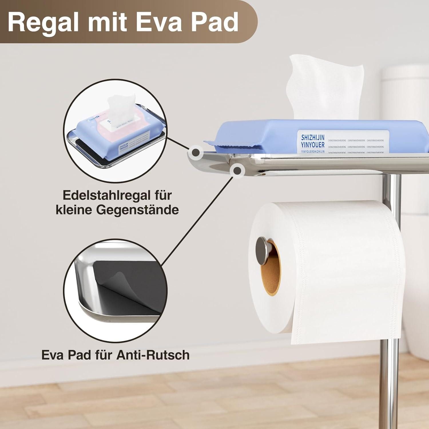 LuxusKollektion Badaccessoire-Set Toilettenpapierhalter Stehend Silber mit günstig online kaufen