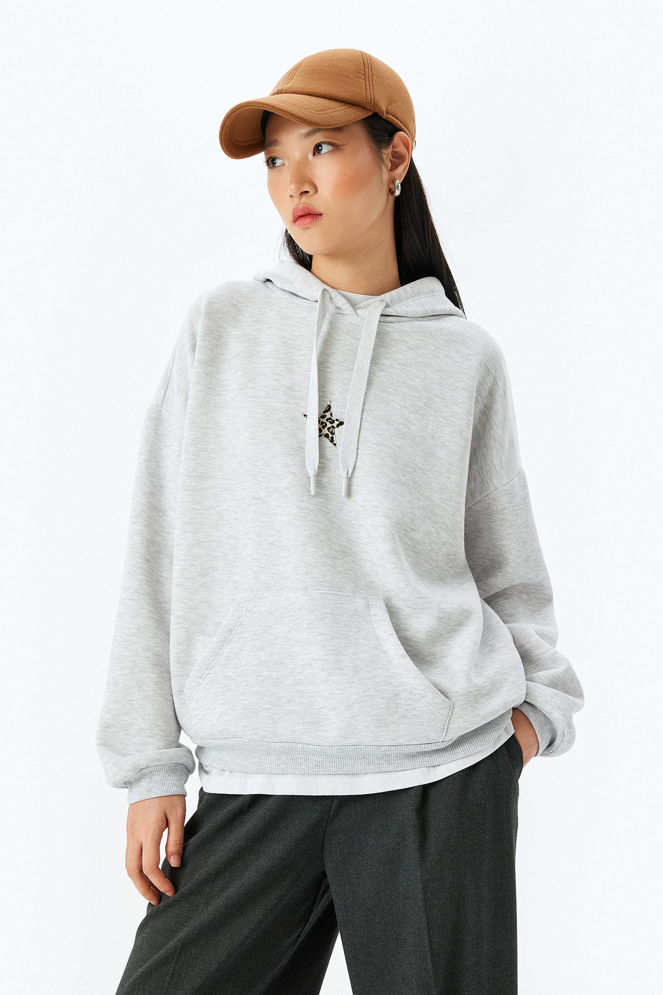Koton Sweatshirt Koton Leopard Baumwoll-Hoodie Relax Fit