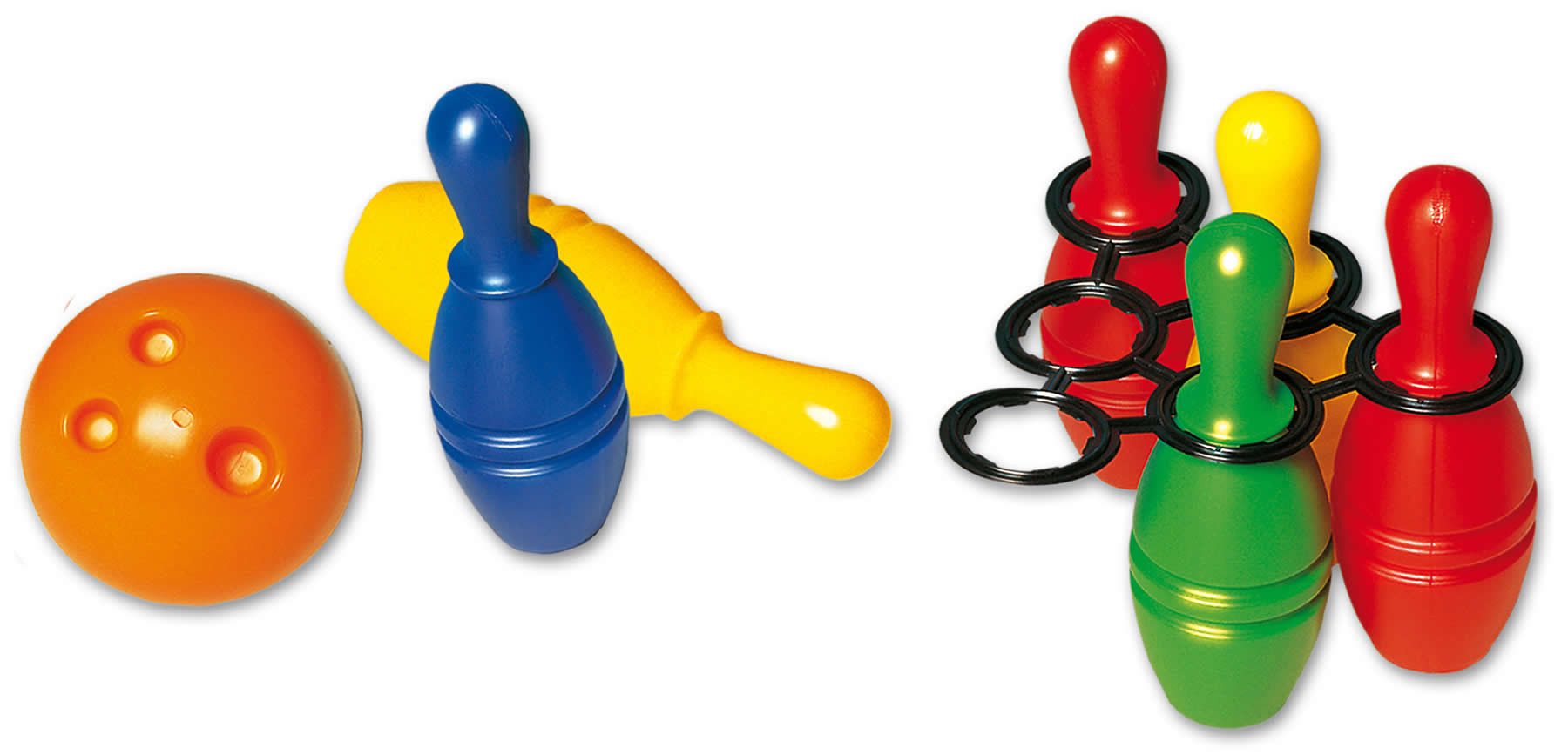 Dohany Spiel Bowling Kegel Spielset mit 6 Pins 1 Ball Wurfspiel