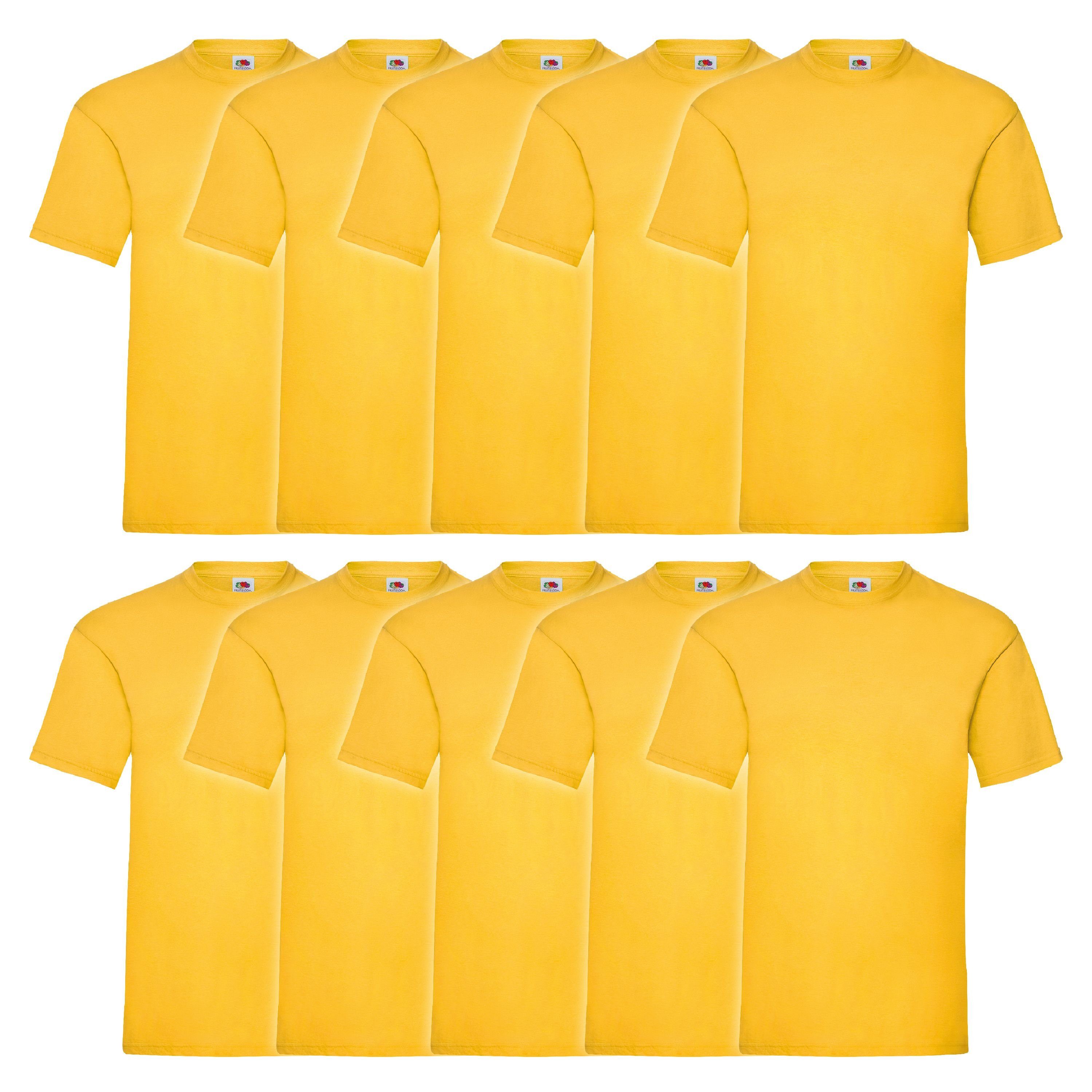 Fruit of the Loom Rundhalsshirt Fruit of the Loom Valueweight T 10er Pack sonnenblumengelb