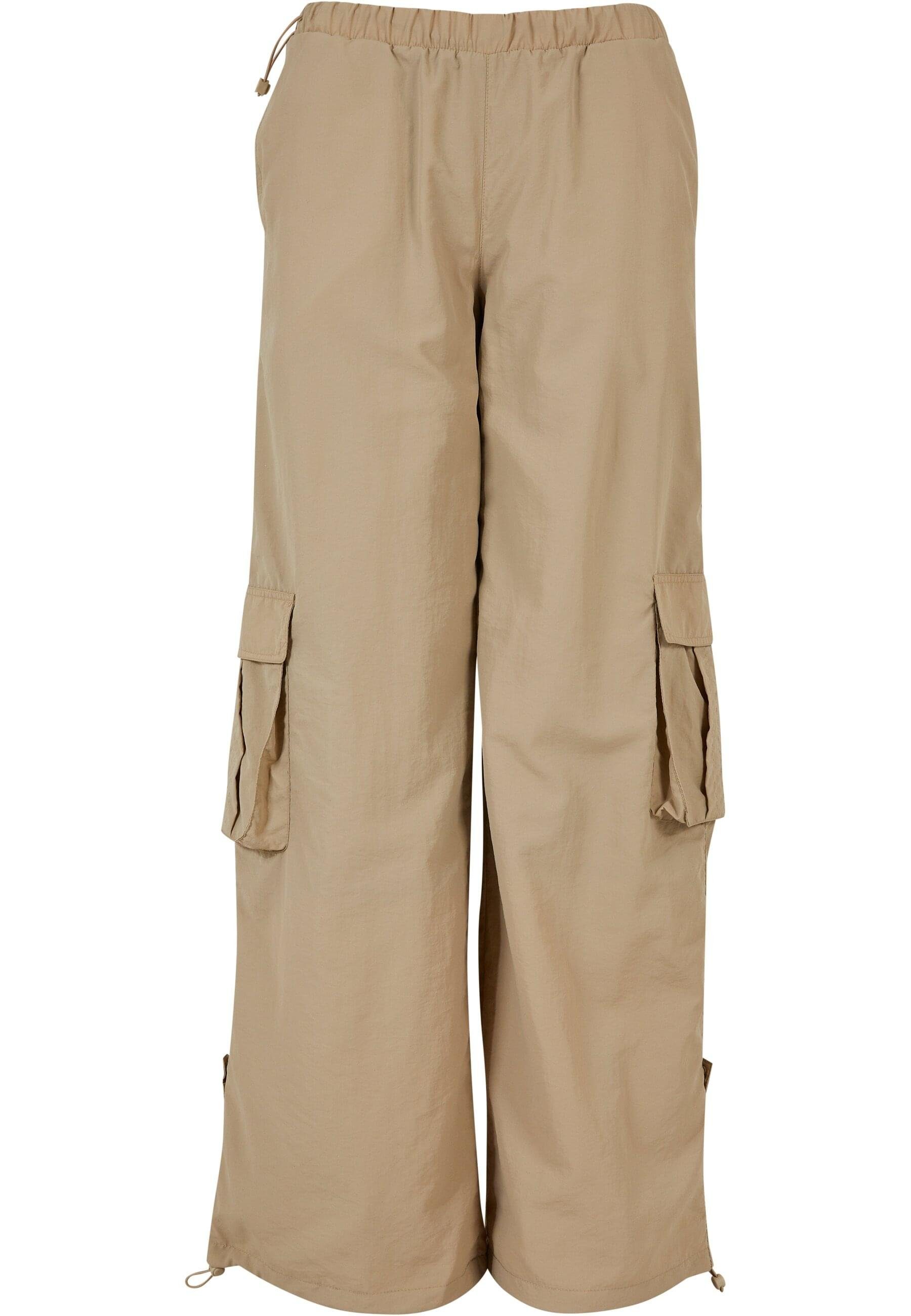 URBAN CLASSICS Stoffhose Urban Classics Damen Ladies Wide Crinkle Nylon Cargo Pants (1-tlg)