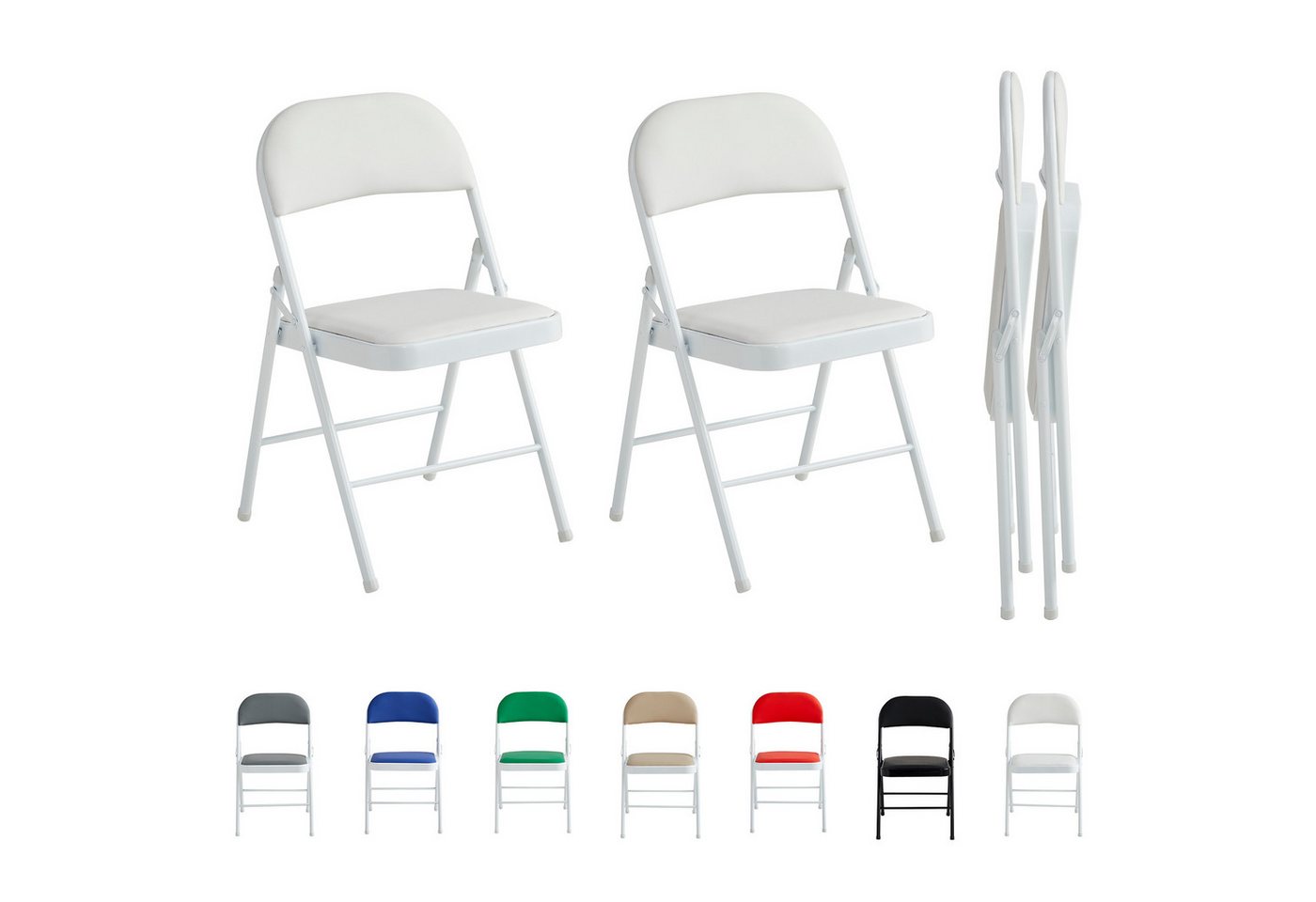 MCC direct Klappstuhl Kunstleder Klappstuhl gepolstert im 1er, 2er, 4er und 6er Set (2 St)