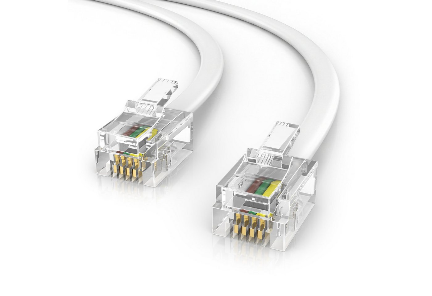 CSL Flachkabel RJ11 zu RJ 11, Router zu Telefon Fax Anrufbeantworter 1 m Telefonkabel, RJ-11, RJ-11 (100 cm), Modularkabel, Telefonanschlusskabel, Modem, DSL, VDSL, ISDN, flach