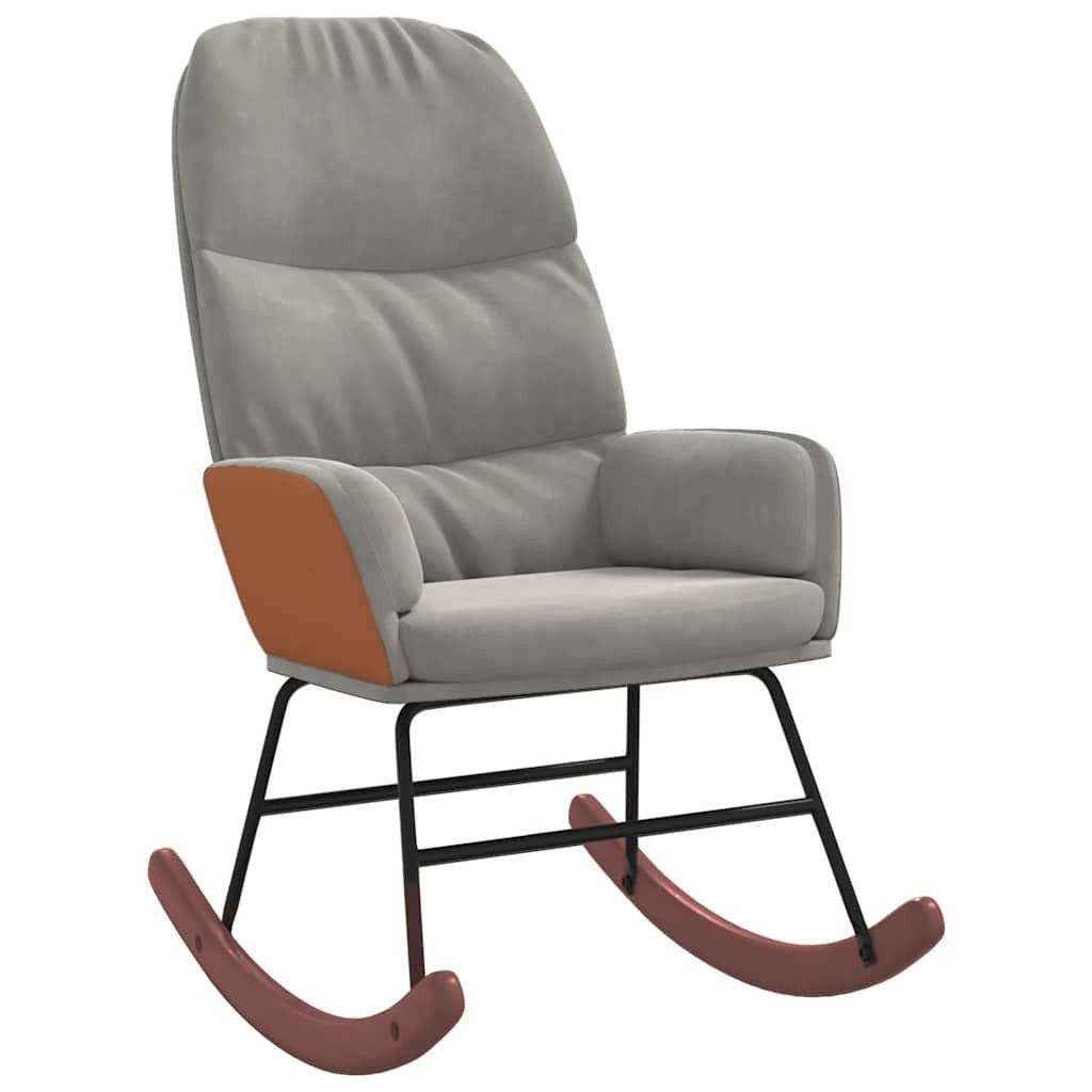 vidaXL Schaukelstuhl Schaukelstuhl Hellgrau Samt (1 St)