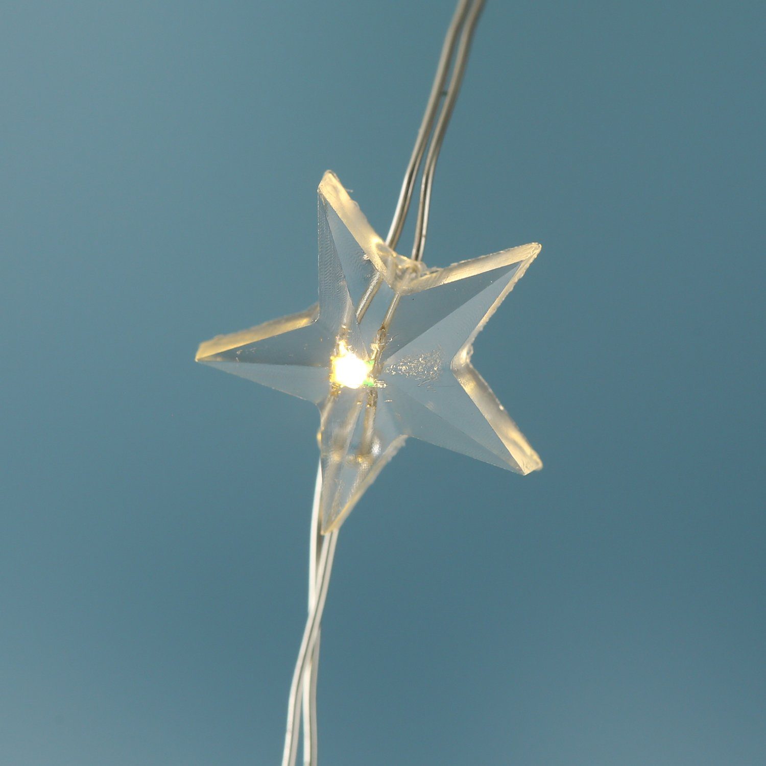 MARELIDA LED-Lichterkette Sterne 60 LED 2,95m Dekolichterkette Silberdraht Weihnachten, 60-flammig