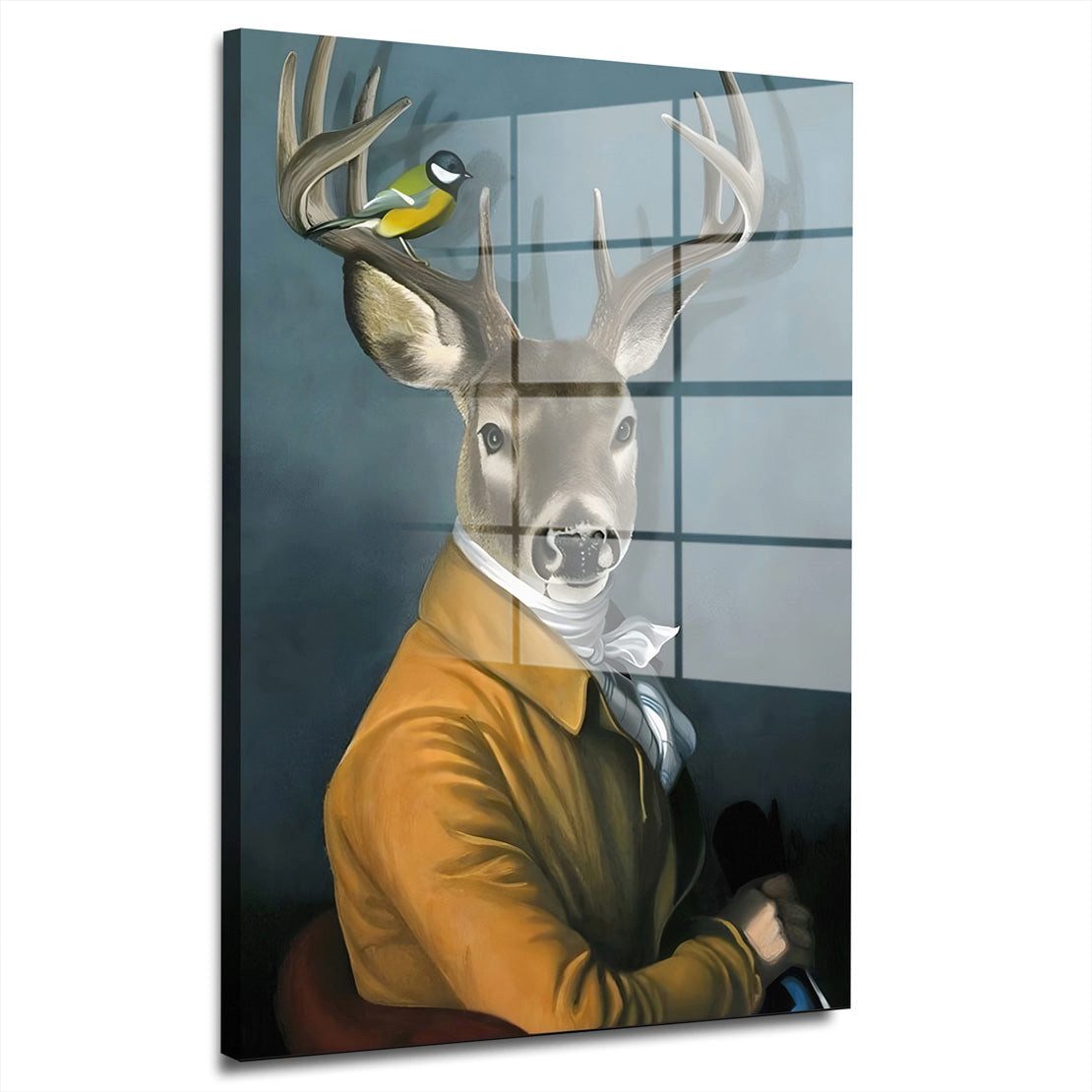 Artedinoi Acrylglasbild Hirsch Portrait Style Acrylglas Wandbild Bild Wanddeko Wohnzimmer XL