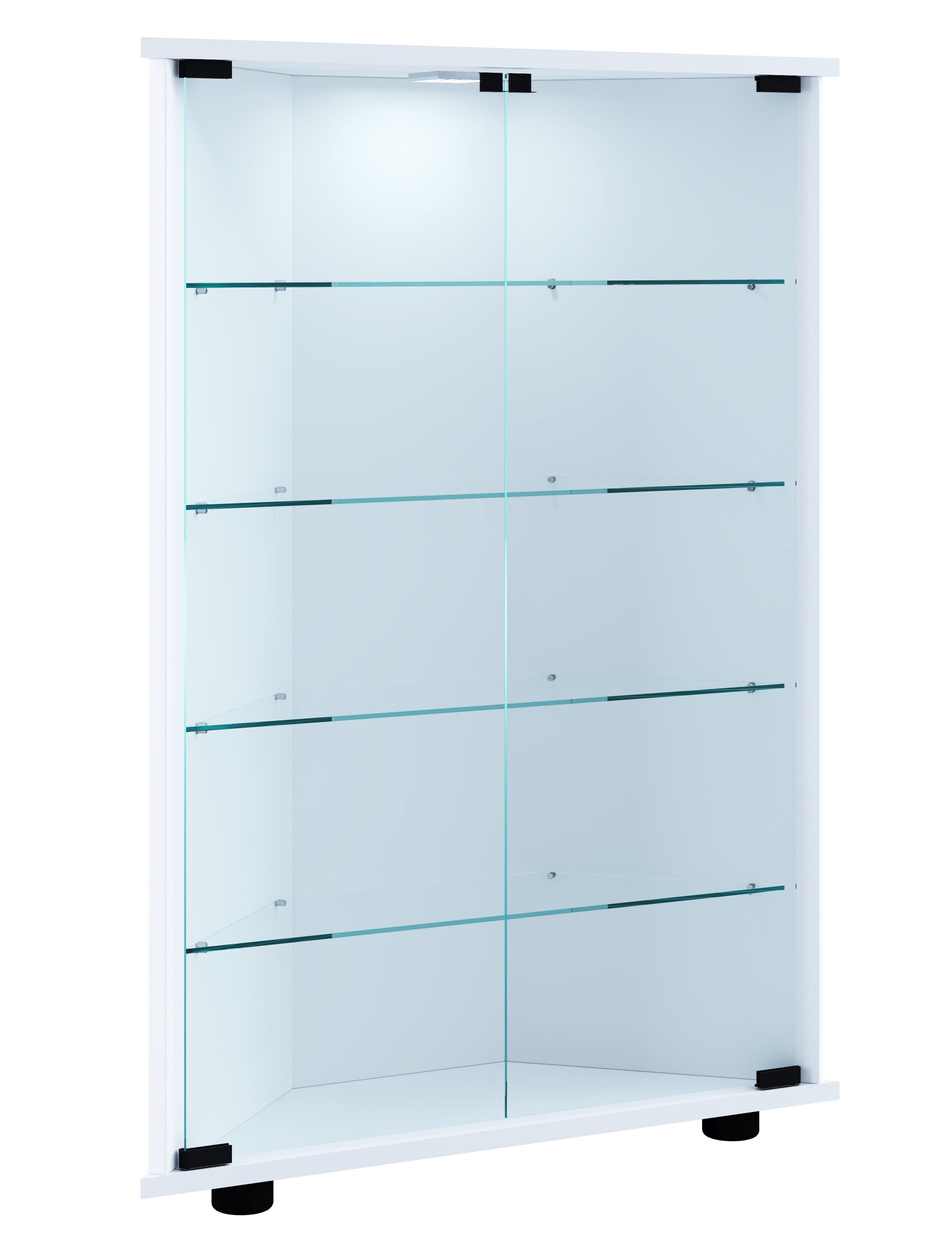 VCM Standvitrine Holz Glas Eckvitrine Vitrine Sammelvitrine Jecka L günstig online kaufen