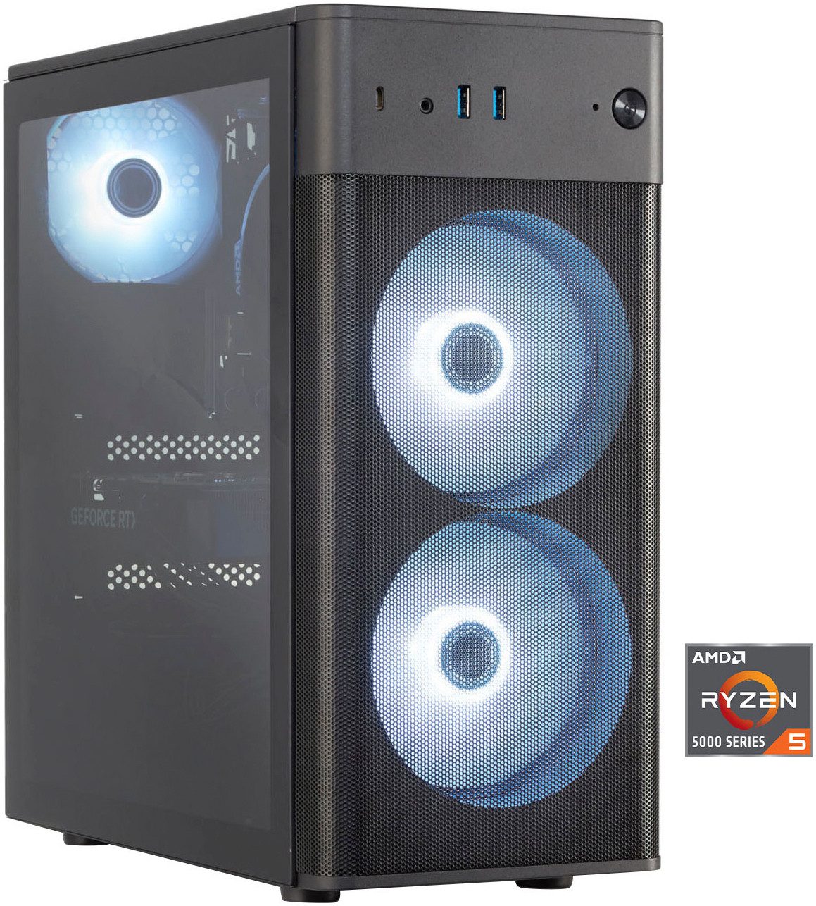 Medion® Erazer Recon P45 Gaming-PC (AMD Ryzen 5 5500, GeForce RTX 3050, 16 GB RAM, 1000 GB SSD, Luftkühlung)