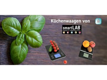 Küchenwaage smartLAB kitchen W Küchenwaage mit Bluetooth Smart aus Glas in Schwarz